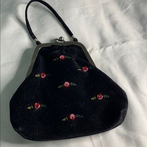 Retro Gymboree black velvet purse